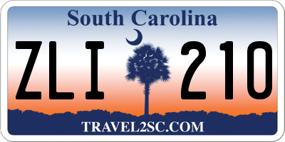 SC license plate ZLI210