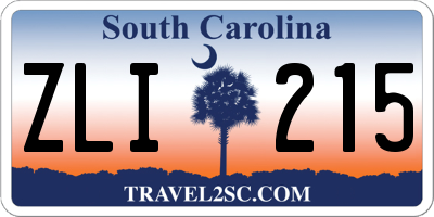 SC license plate ZLI215