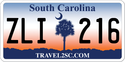 SC license plate ZLI216