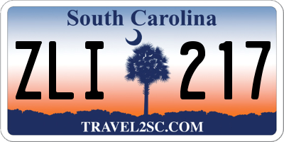 SC license plate ZLI217