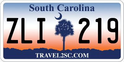 SC license plate ZLI219