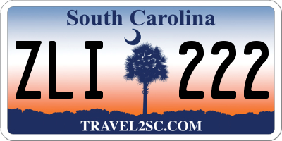 SC license plate ZLI222