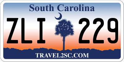 SC license plate ZLI229