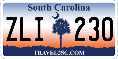 SC license plate ZLI230