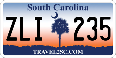 SC license plate ZLI235