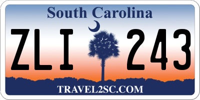 SC license plate ZLI243