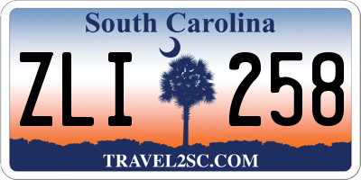 SC license plate ZLI258