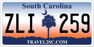 SC license plate ZLI259