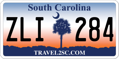 SC license plate ZLI284