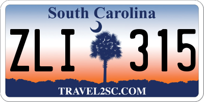 SC license plate ZLI315