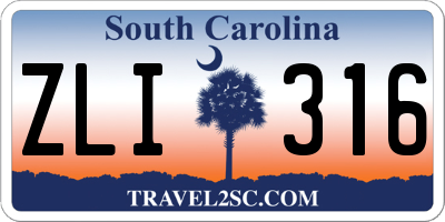 SC license plate ZLI316