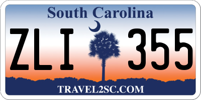 SC license plate ZLI355