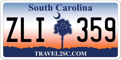 SC license plate ZLI359
