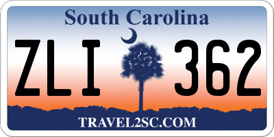 SC license plate ZLI362