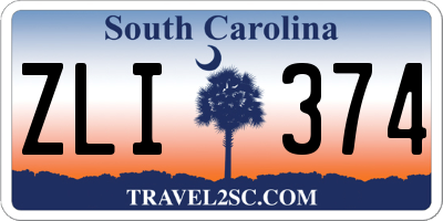 SC license plate ZLI374