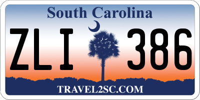 SC license plate ZLI386
