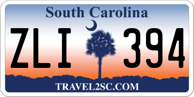 SC license plate ZLI394
