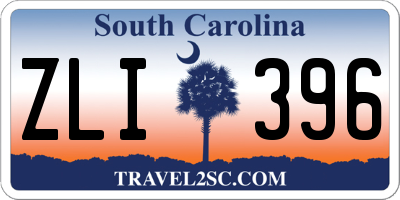 SC license plate ZLI396