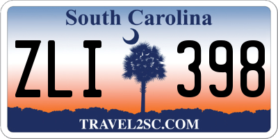 SC license plate ZLI398