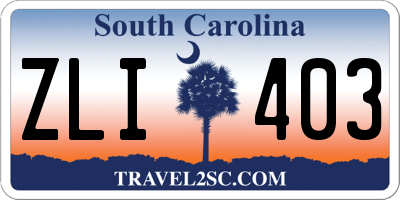 SC license plate ZLI403