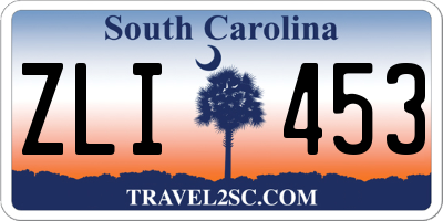 SC license plate ZLI453