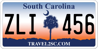 SC license plate ZLI456