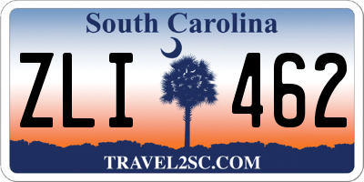 SC license plate ZLI462