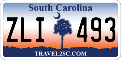 SC license plate ZLI493