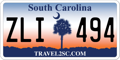 SC license plate ZLI494