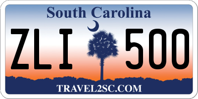 SC license plate ZLI500