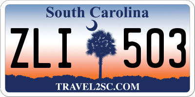 SC license plate ZLI503
