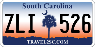 SC license plate ZLI526