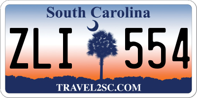 SC license plate ZLI554