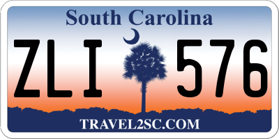 SC license plate ZLI576