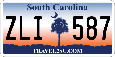 SC license plate ZLI587