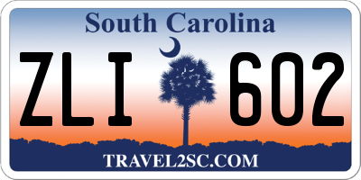 SC license plate ZLI602