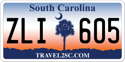 SC license plate ZLI605