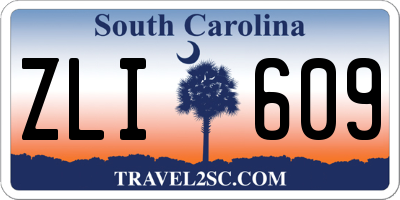 SC license plate ZLI609