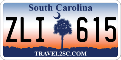 SC license plate ZLI615