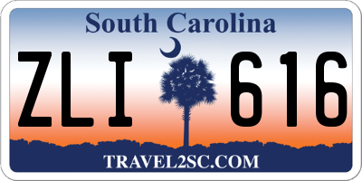 SC license plate ZLI616