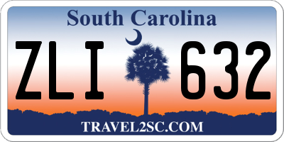 SC license plate ZLI632