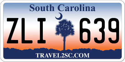 SC license plate ZLI639