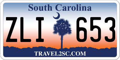 SC license plate ZLI653