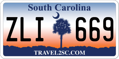SC license plate ZLI669