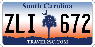 SC license plate ZLI672