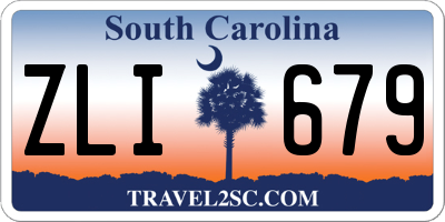 SC license plate ZLI679