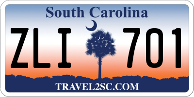 SC license plate ZLI701