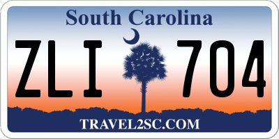 SC license plate ZLI704
