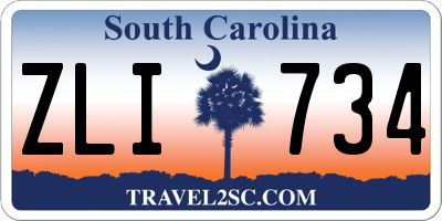SC license plate ZLI734