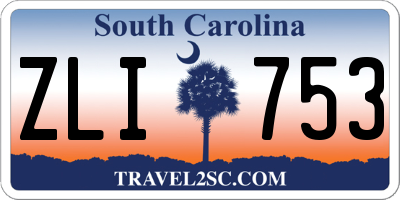 SC license plate ZLI753